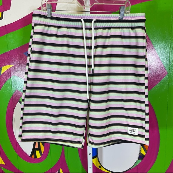 NWT, Wesc, Striped Sweat Pant Shorts. Size Men's XL, Women's XXL. - Picture 1 of 6